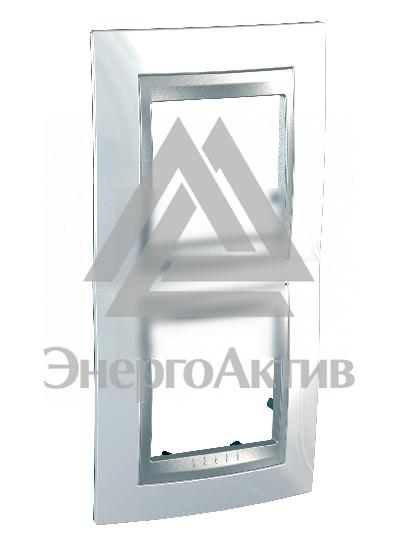 Рамка 2 поста вертикальная нордик/алюминий купить по выгодной цене с доставкой