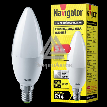 Лампа светодиодная LED 5вт E14 белый матовая свеча (94482 NLL-P-C37) купить по оптовой цене с доставкой