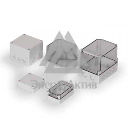 Cubo S 100 x 100 x 60 мм, 50 мм основание, глухая стенка, прозрачная крышка, ABS, IP 66/67 купить по оптовой цене с доставкой
