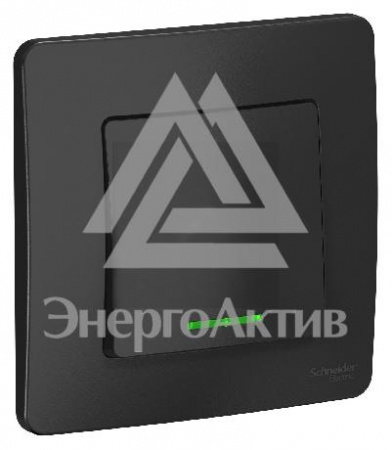 Переклюачтель одноклавишный BLANCA скрытой установки (cх.6) с подстветкой, 10A, 250В, антрацит купить по оптовой цене с доставкой