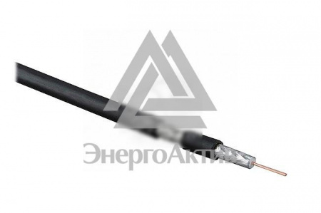 Кабель коаксиальный RG-6, 75 Ом (ТВ, SAT, CATV), жила - 18 AWG (1.02 mm, омедненная сталь), общий диаметр 6.9мм, PVC, черный (бухта 100 м) купить по оптовой цене с доставкой