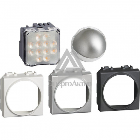 Livinglight. Поворотный точечный светильник LED. 230В 2,8 Вт 70Лм 2 модуля. В комплекте лицевые панели цветов Белый, Алюминий, Антрацит купить по оптовой цене с доставкой